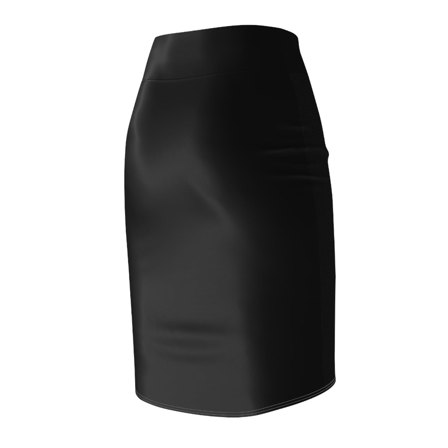 Solid Black Women's Pencil Skirt (AOP), High Quality & Stylish Pencil Skirt