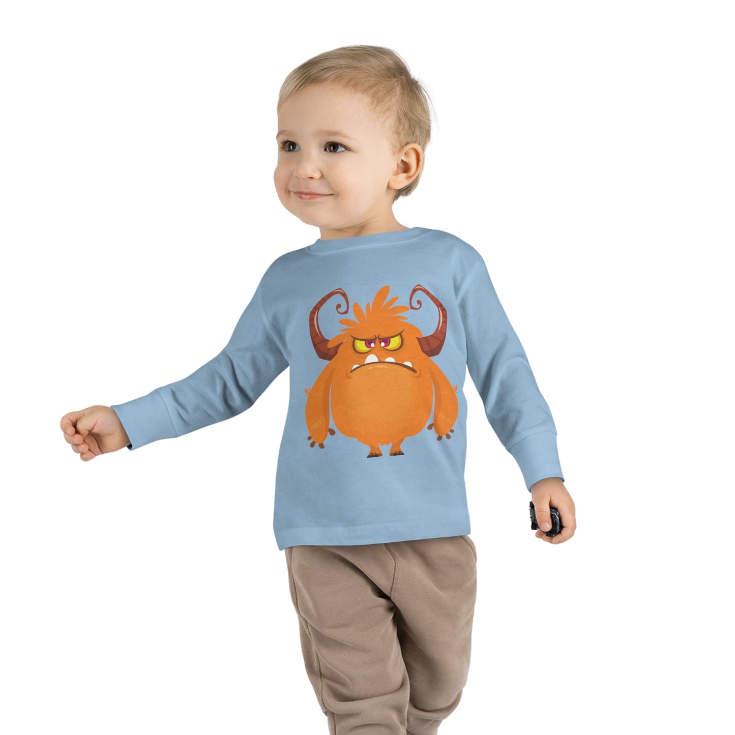 Cute Orange Monster Toddler Long Sleeve Tee Sizes 2T-6T