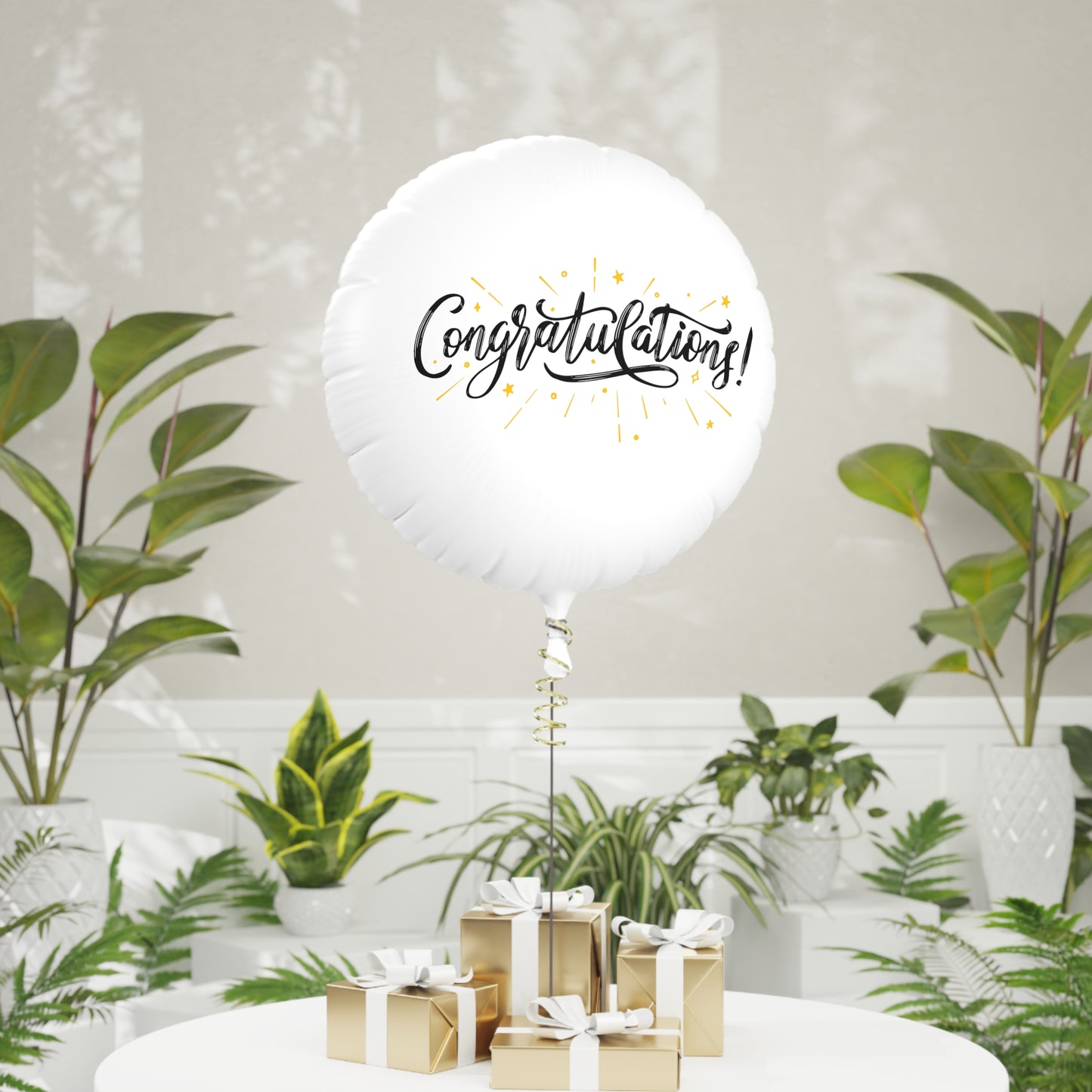 "Congratulations" Mylar Helium Balloon, Size 22", Helium-Ready Round Balloon