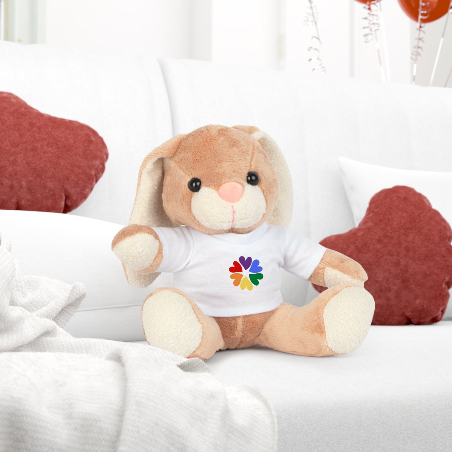 Stuffed Animal - Plush Toy with Heart Flower T-Shirt