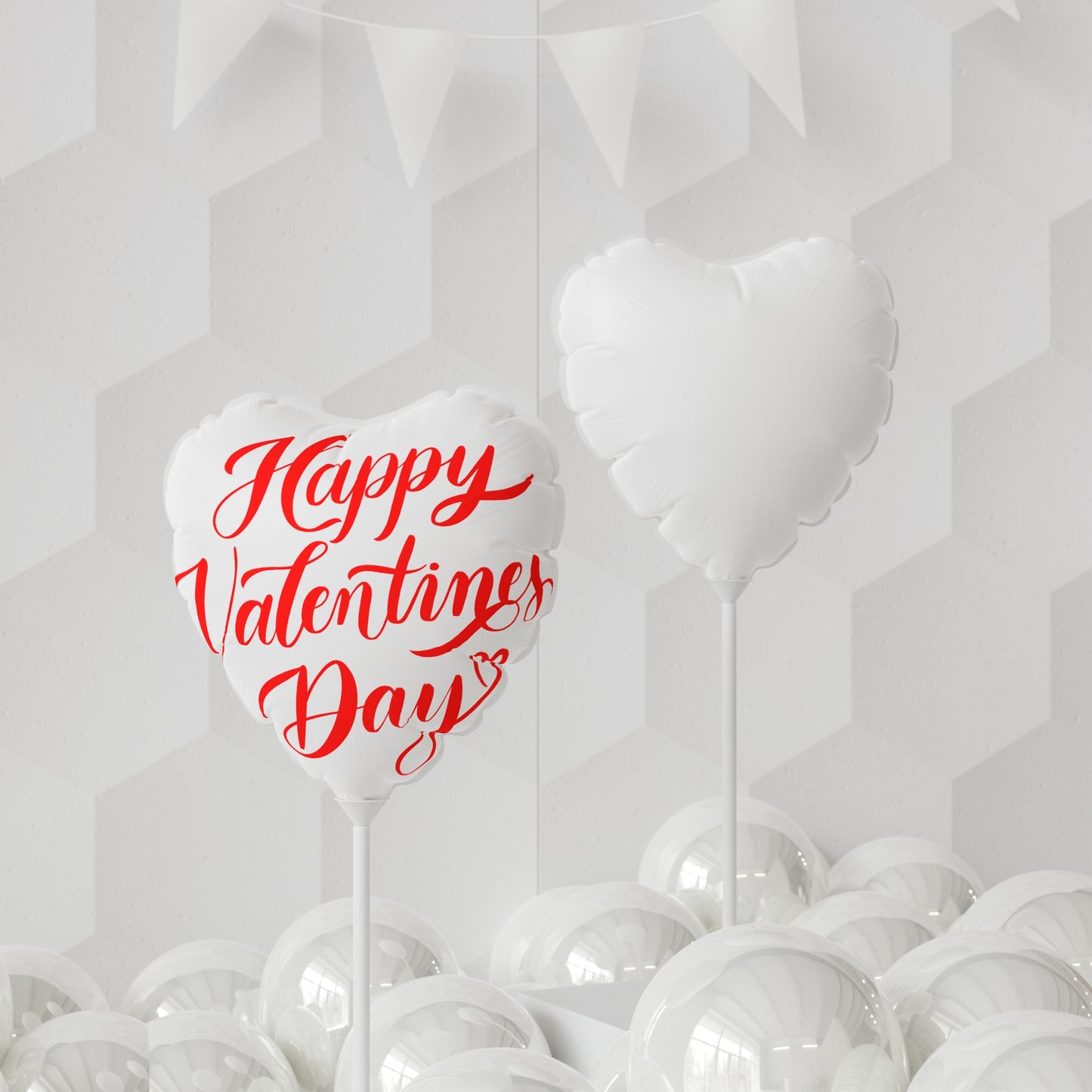 "Happy Valentine's Day" Balloon (Heart-shaped), 11" Heart Shaped Balloon, Inflate with Air Only, Indoor and Outdoor Decoration