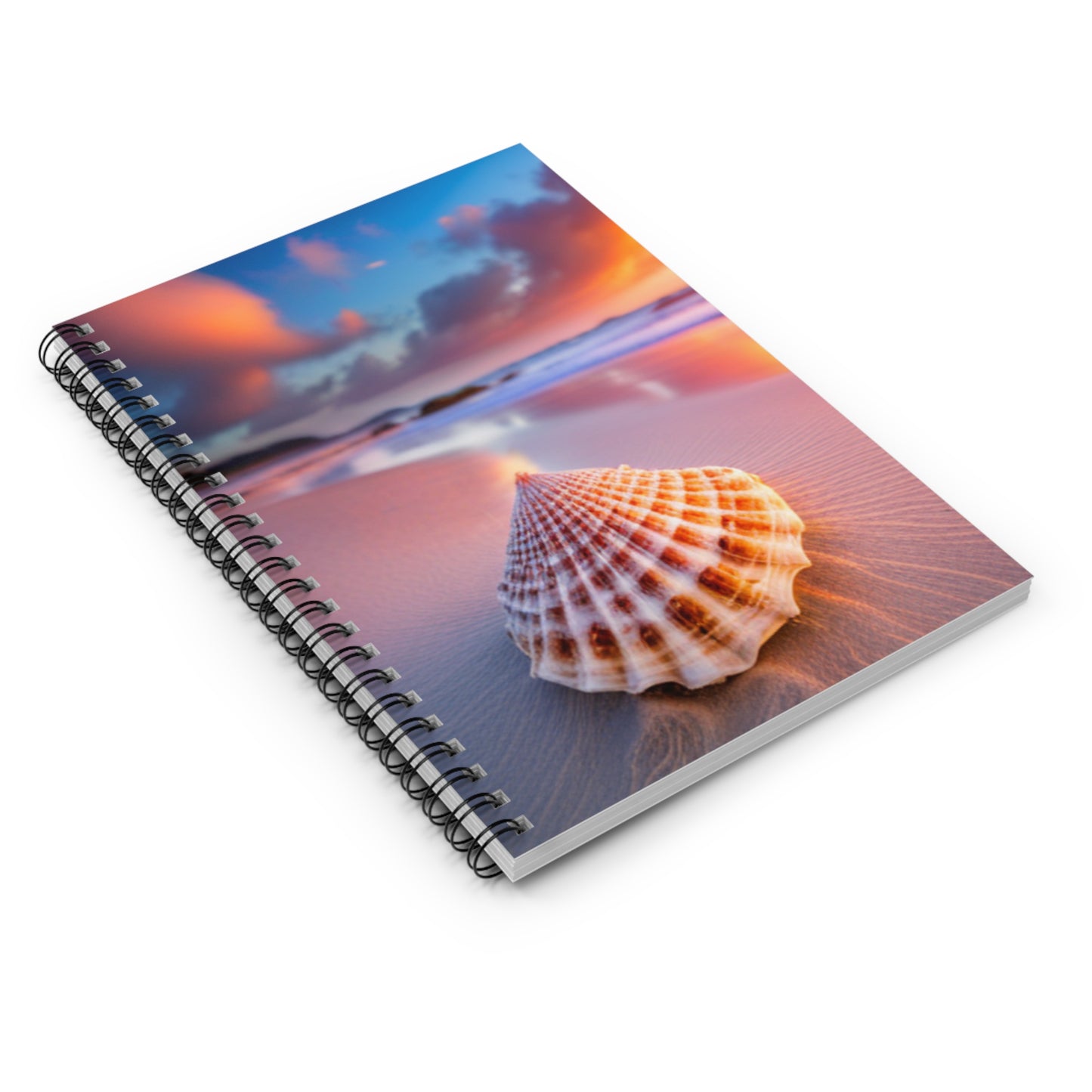 Seashell on the Beach Spiral Notebook - Ruled Line, Perfect for Journaling, Notes, Work or School