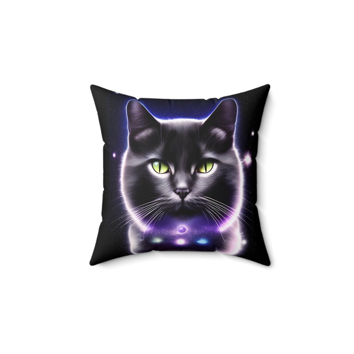 Couch Pillows - Celestial Cat Spun Polyester Square Pillow, Beautiful Indoor Pillows comes in Varying Sizes, Concealed Zipper