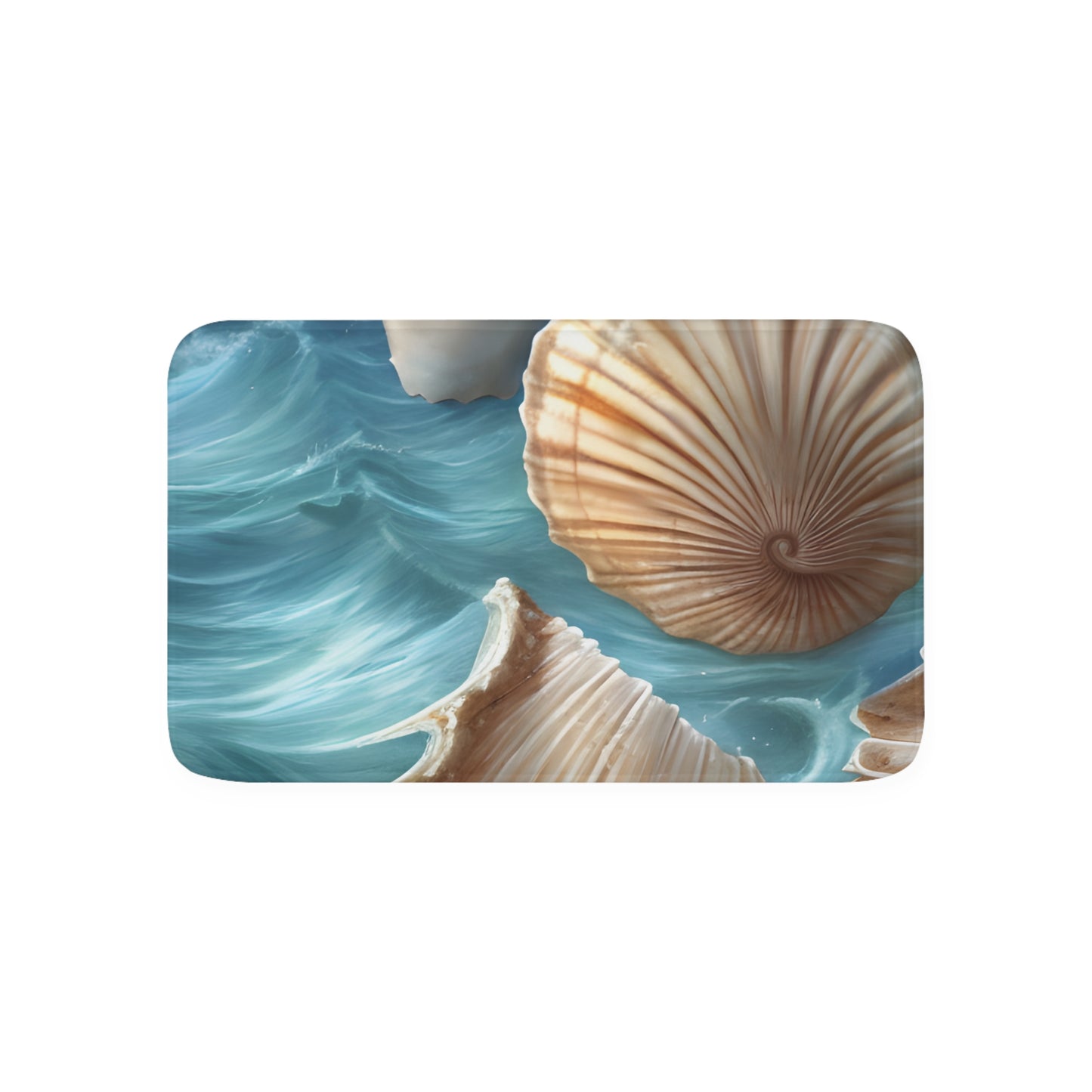 Ocean Seashells Memory Foam Bath Mat with Anti-Skid Bottom