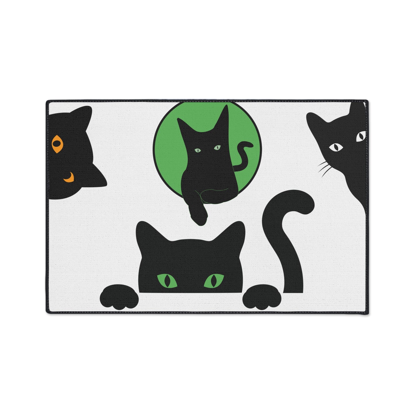 Heavy Duty Floor Mat - Black Cat Floor Mat, Show Your Black Cat Love With This Non-Slip Heavy Duty Floor Mat