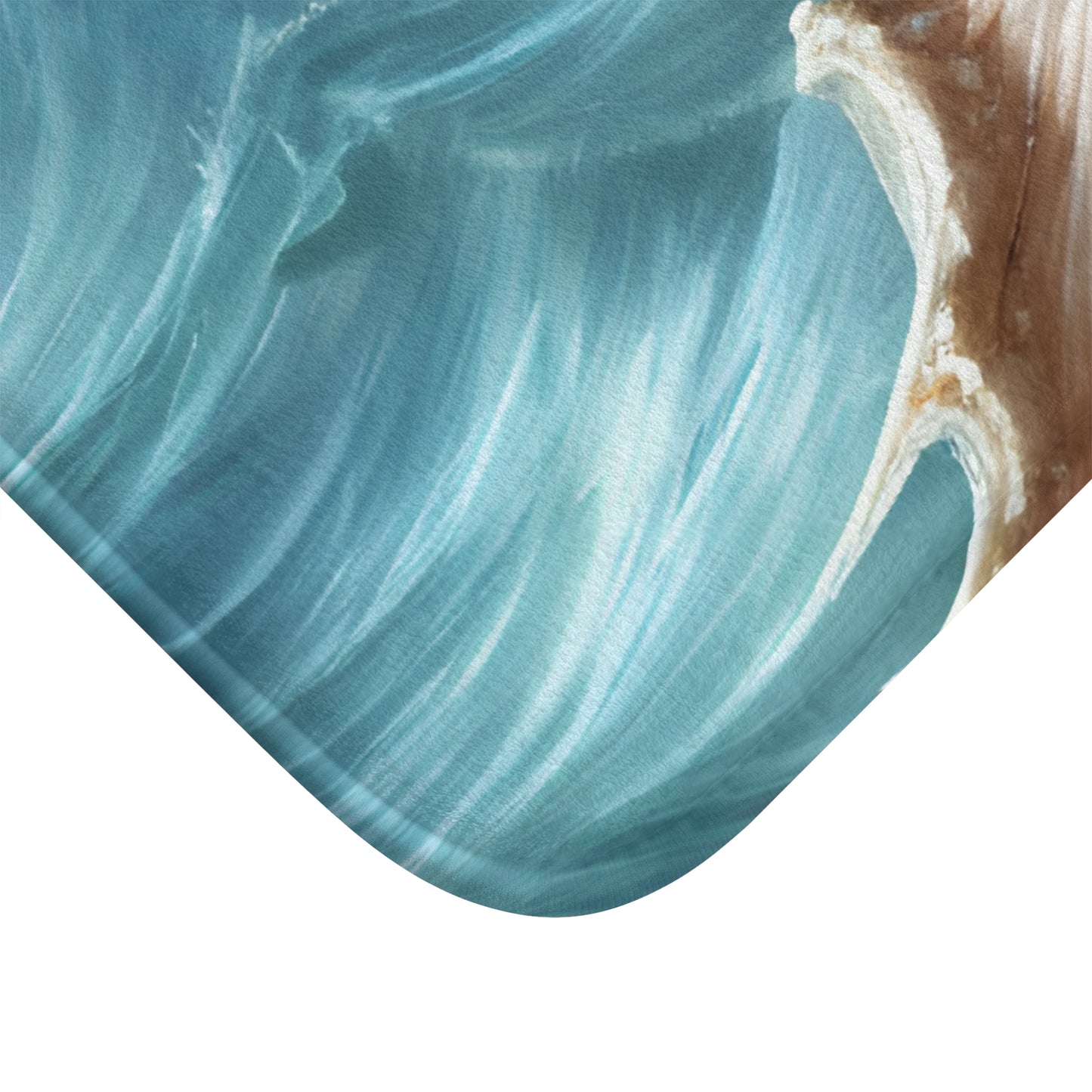 Ocean Seashells Bath Mat 100% Microfiber, Anti-Slip Backing