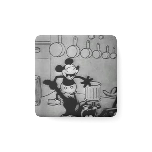 "Steamboat Willie" Porcelain Magnet, Square, Glossy Finish