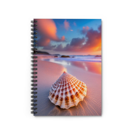 Seashell on the Beach Spiral Notebook - Ruled Line, Perfect for Journaling, Notes, Work or School