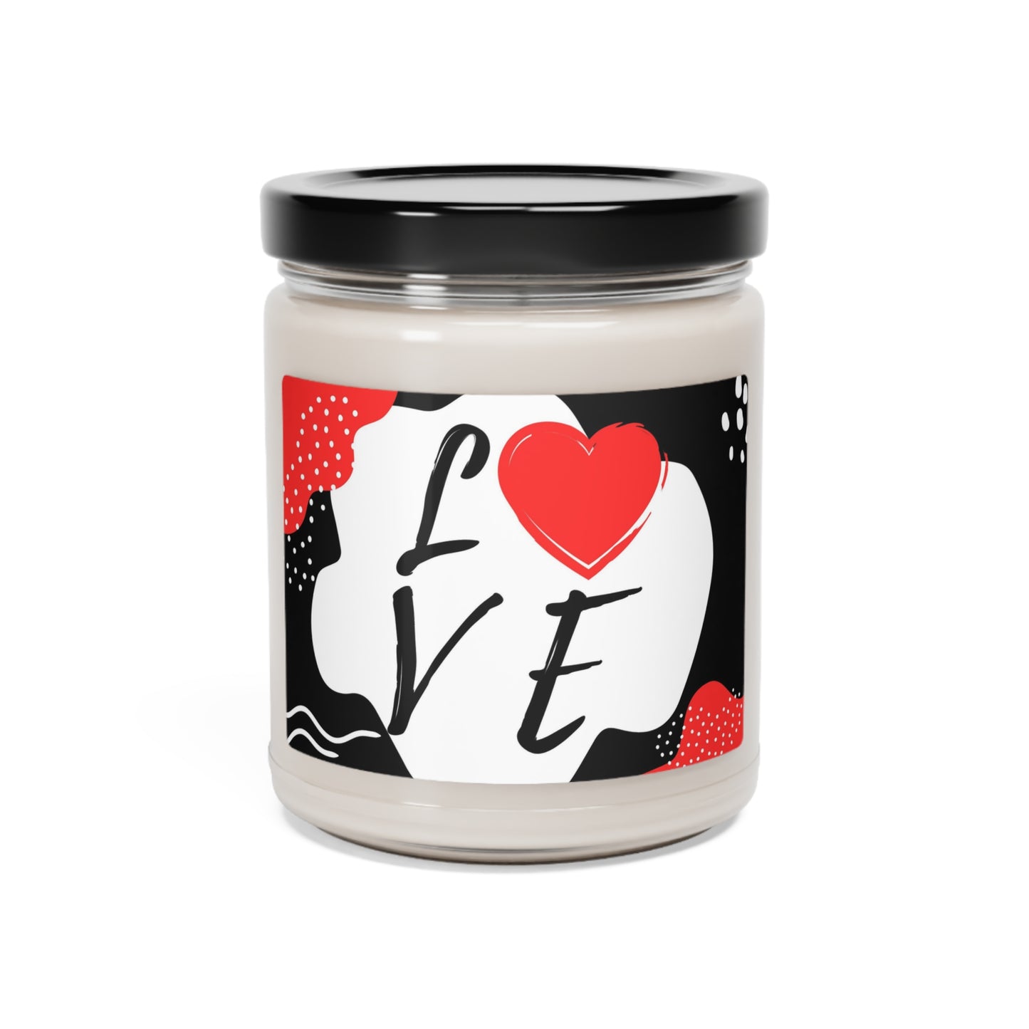 "LOVE" Scented Soy Candle, 9oz Glass Jar, Glossy Label, 5 Different Aromatic Scents To Choose From
