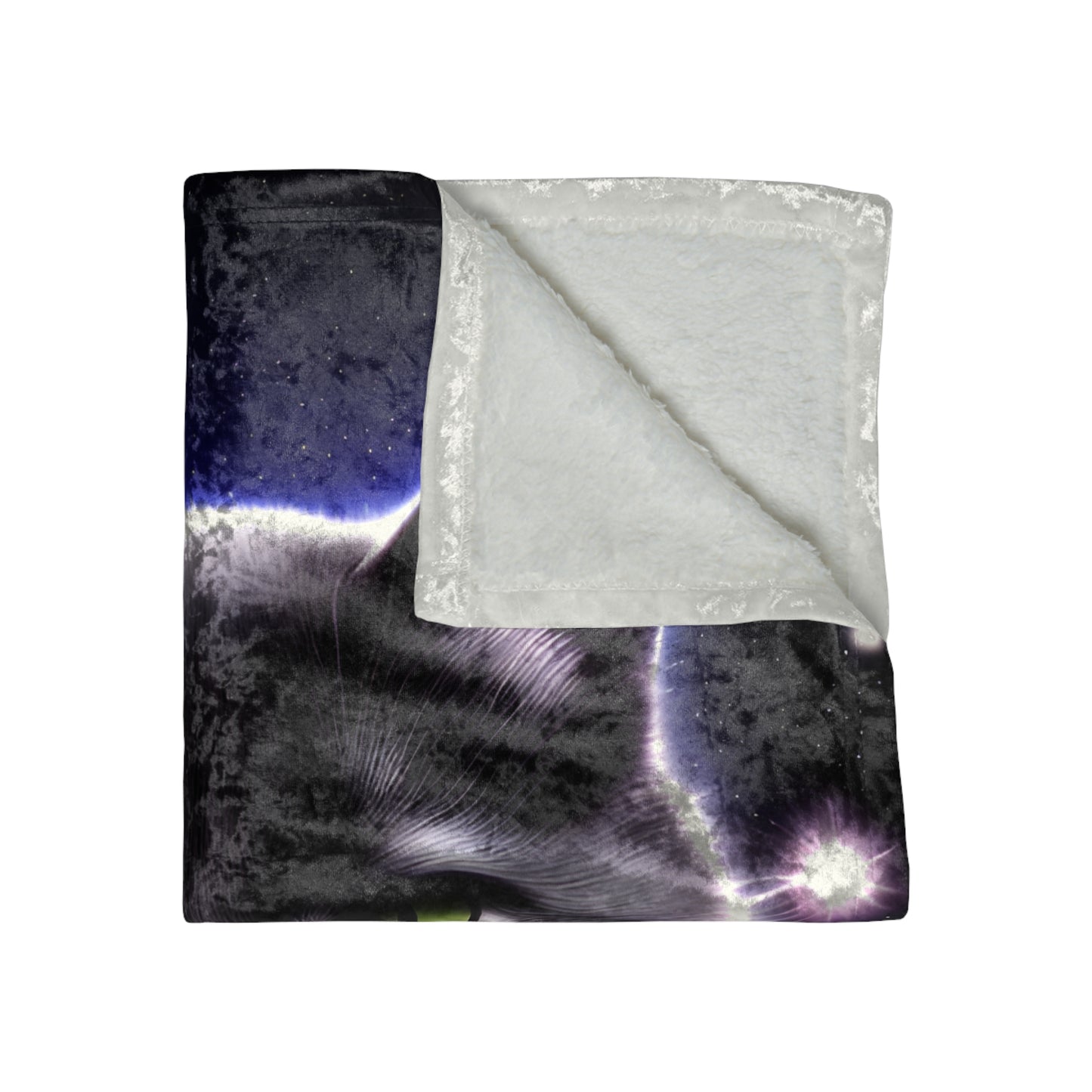 Throw Blanket - Celestial Cat Crushed Velvet Blanket, 50" x 60", Shiny Finish, Beautiful Blanket for your Living Room or Bedroom!
