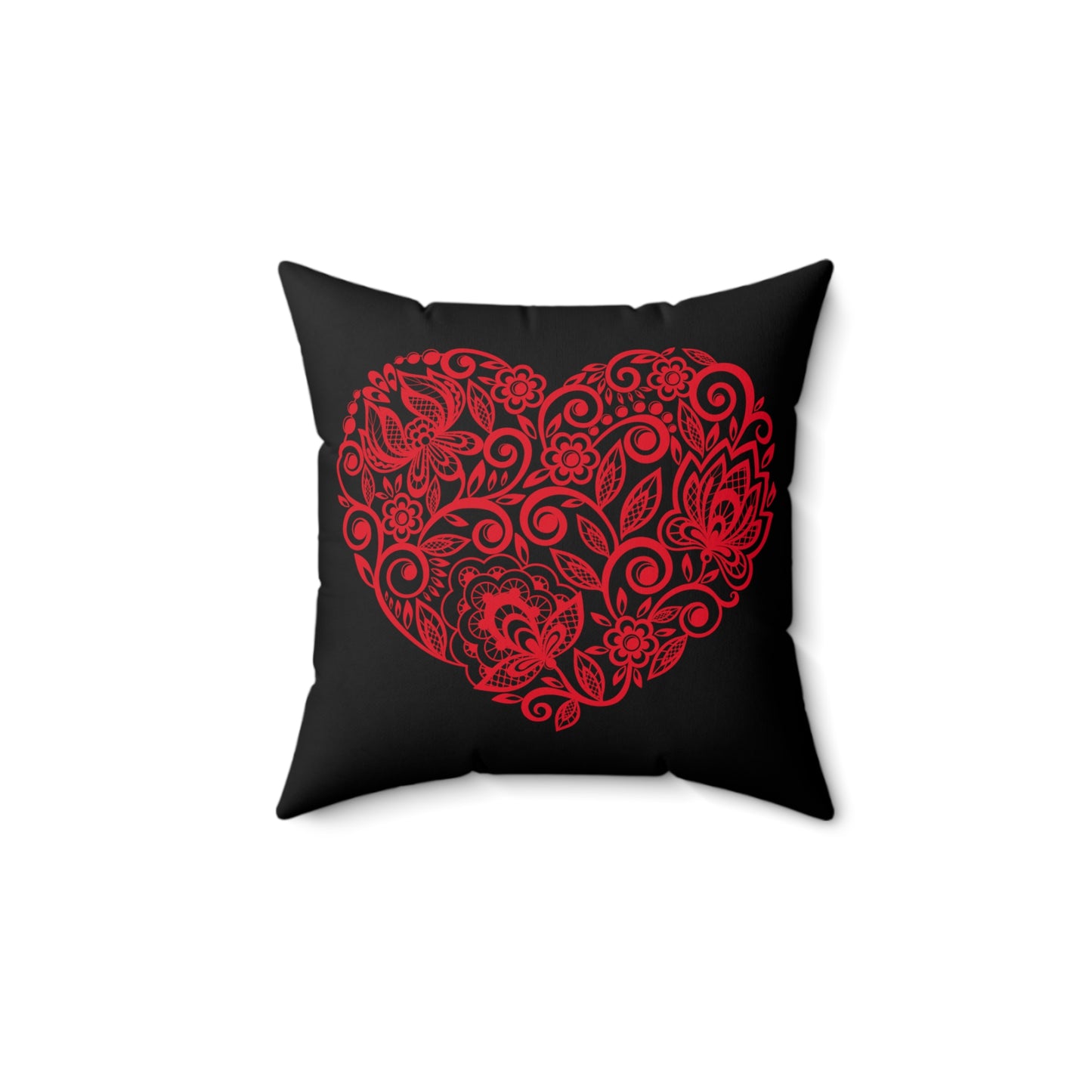 Decorator Pillow - Elegant Heart Design Spun Polyester Square Pillow