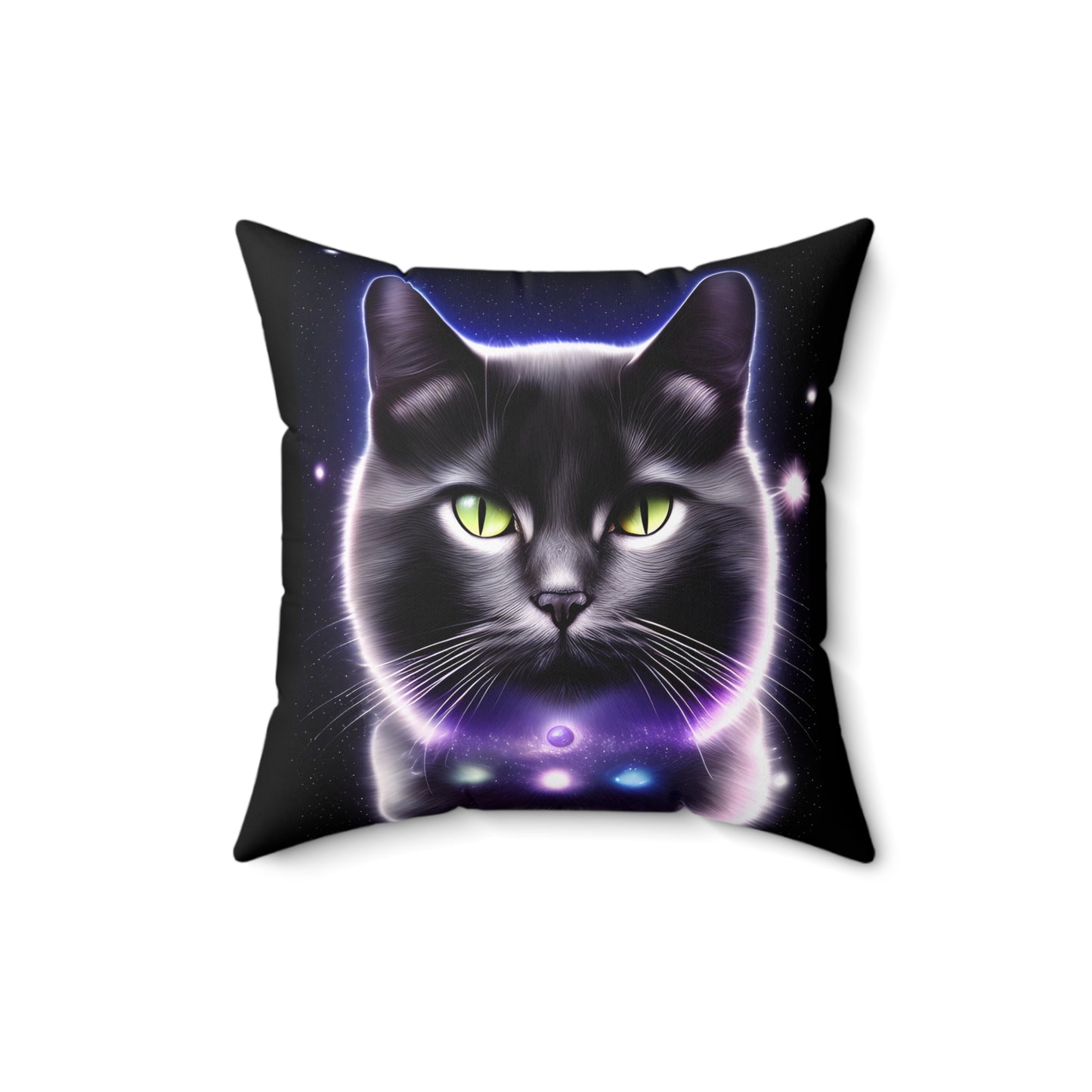 Couch Pillows - Celestial Cat Spun Polyester Square Pillow, Beautiful Indoor Pillows comes in Varying Sizes, Concealed Zipper