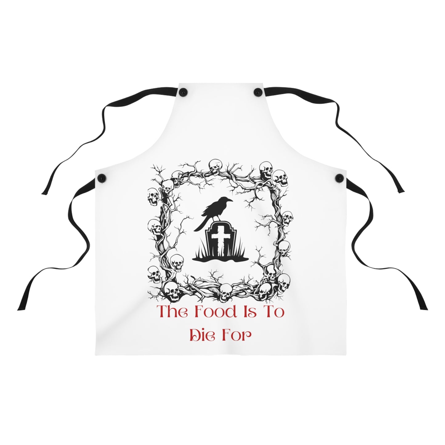 "The Food Is To Die For" Apron (AOP) Make Your Backyard Party Look Twice!
