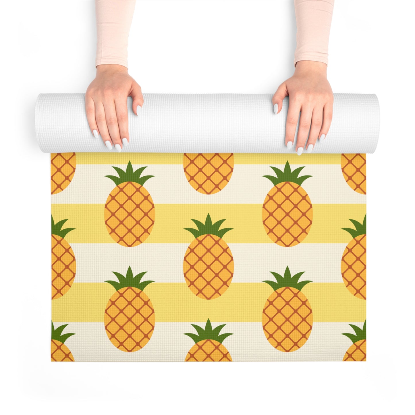 Pineapple Pattern Foam Yoga Mat, Foam Material, Lightweight, and Cushions You From Impacts, 24" x 72" x .25"