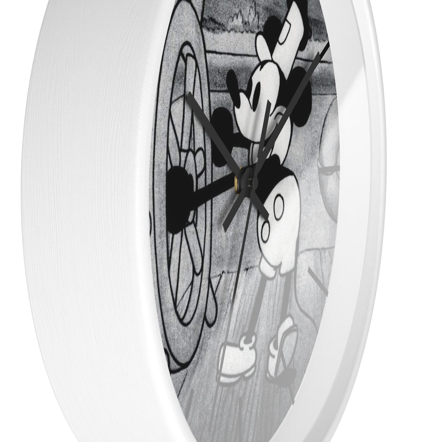 "Steamboat Willie" Wall Clock, Silent Mechanism, Requires 1 Battery AA (not included)