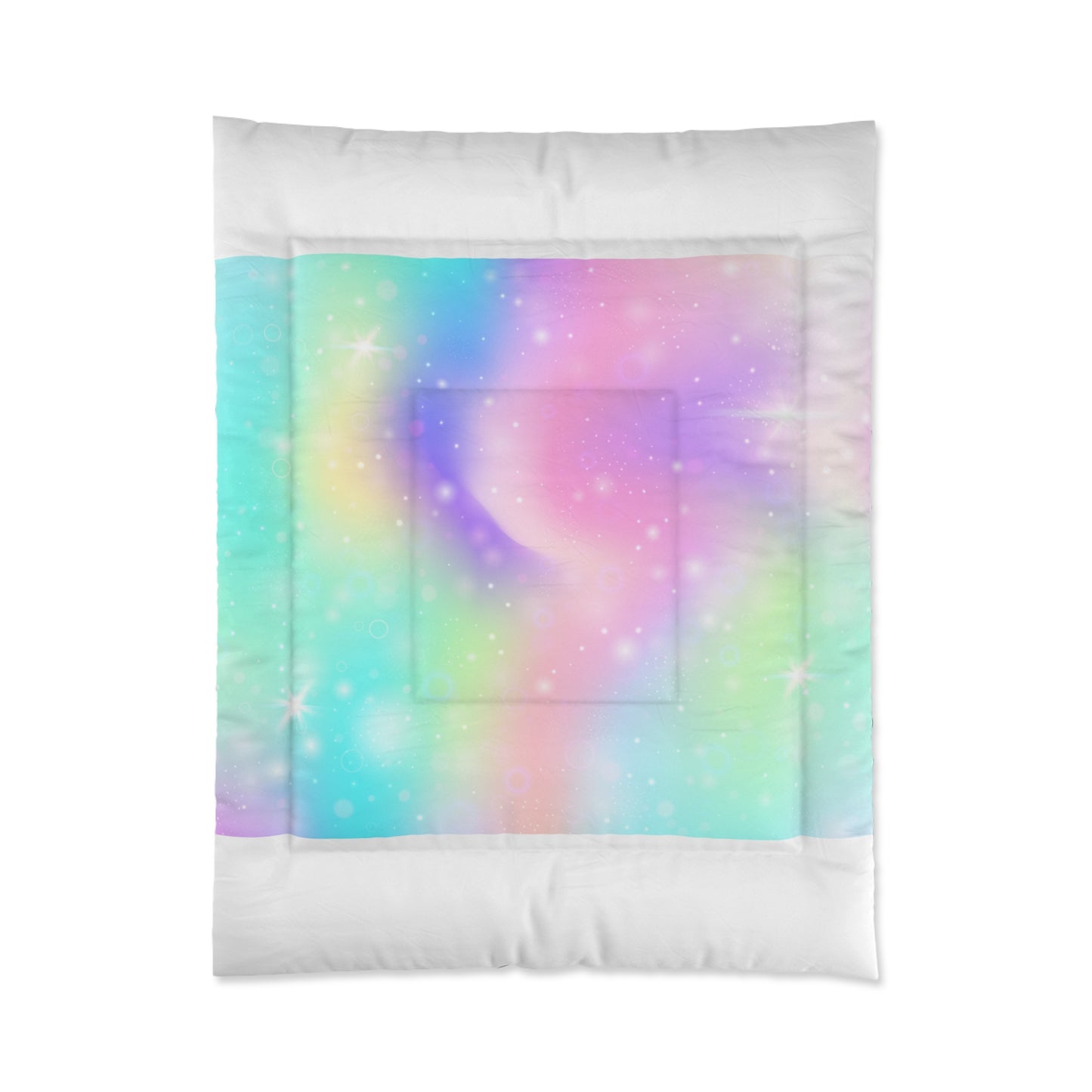 Pastel Rainbow Cozy, Fluffy Comforter