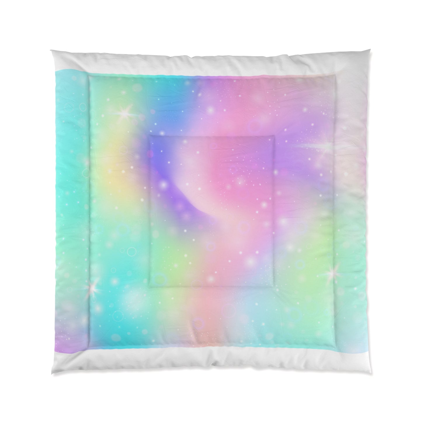 Pastel Rainbow Cozy, Fluffy Comforter