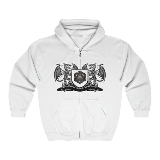 Dragons and Dice Heavy Blend™ Full Zip Hooded Sweatshirt, Classic Fit, Runs True To Size
