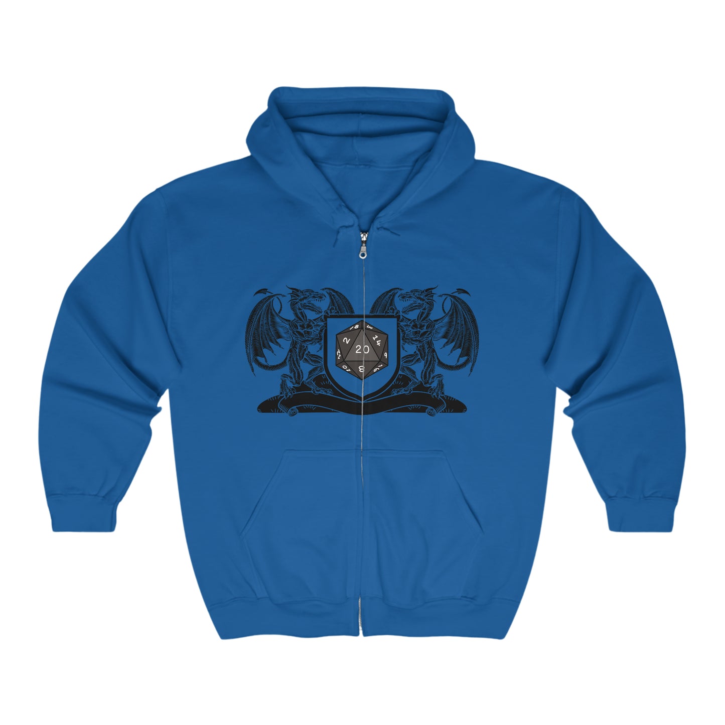 Dragons and Dice Heavy Blend™ Full Zip Hooded Sweatshirt, Classic Fit, Runs True To Size