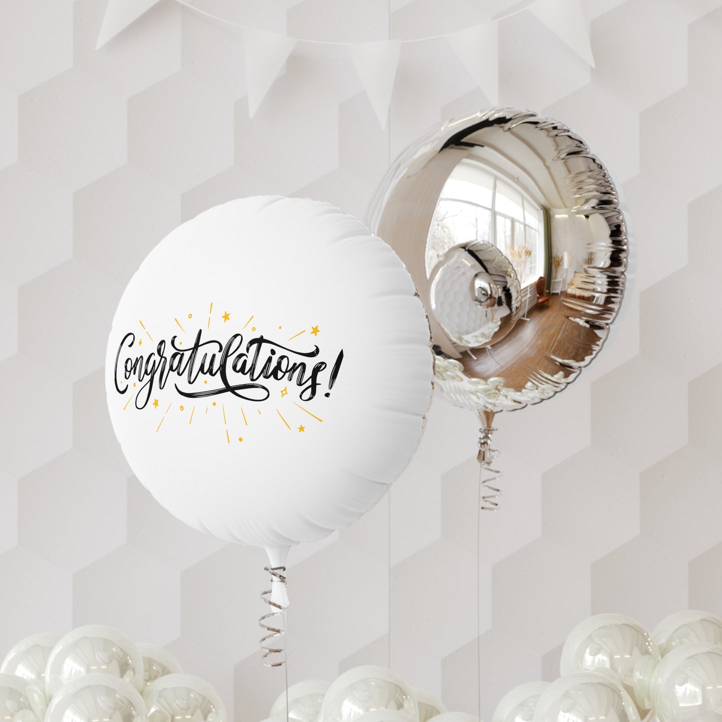 "Congratulations" Mylar Helium Balloon, Size 22", Helium-Ready Round Balloon