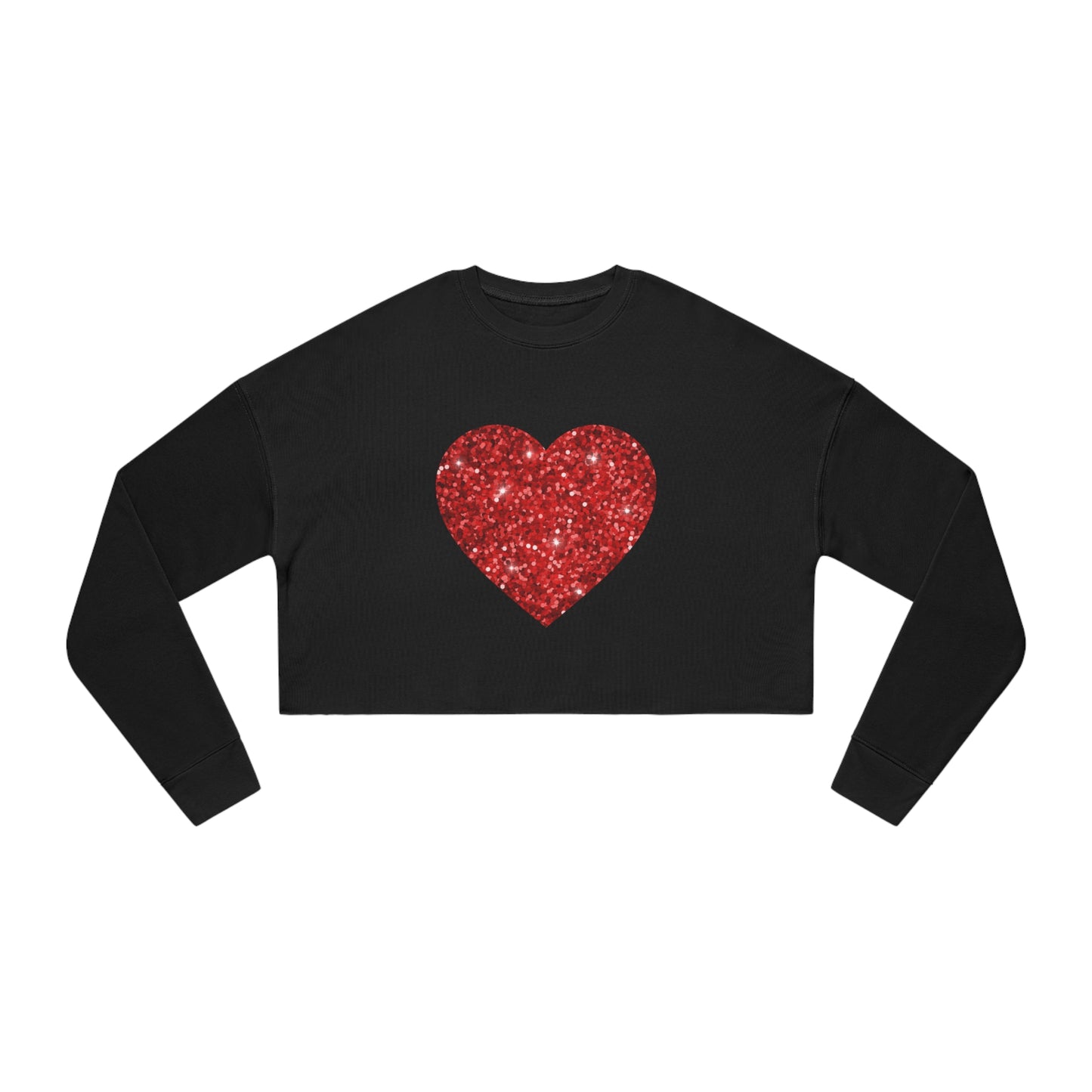 Heart Crop Top, Women's Cropped Sweatshirt, Stylish and Comfy