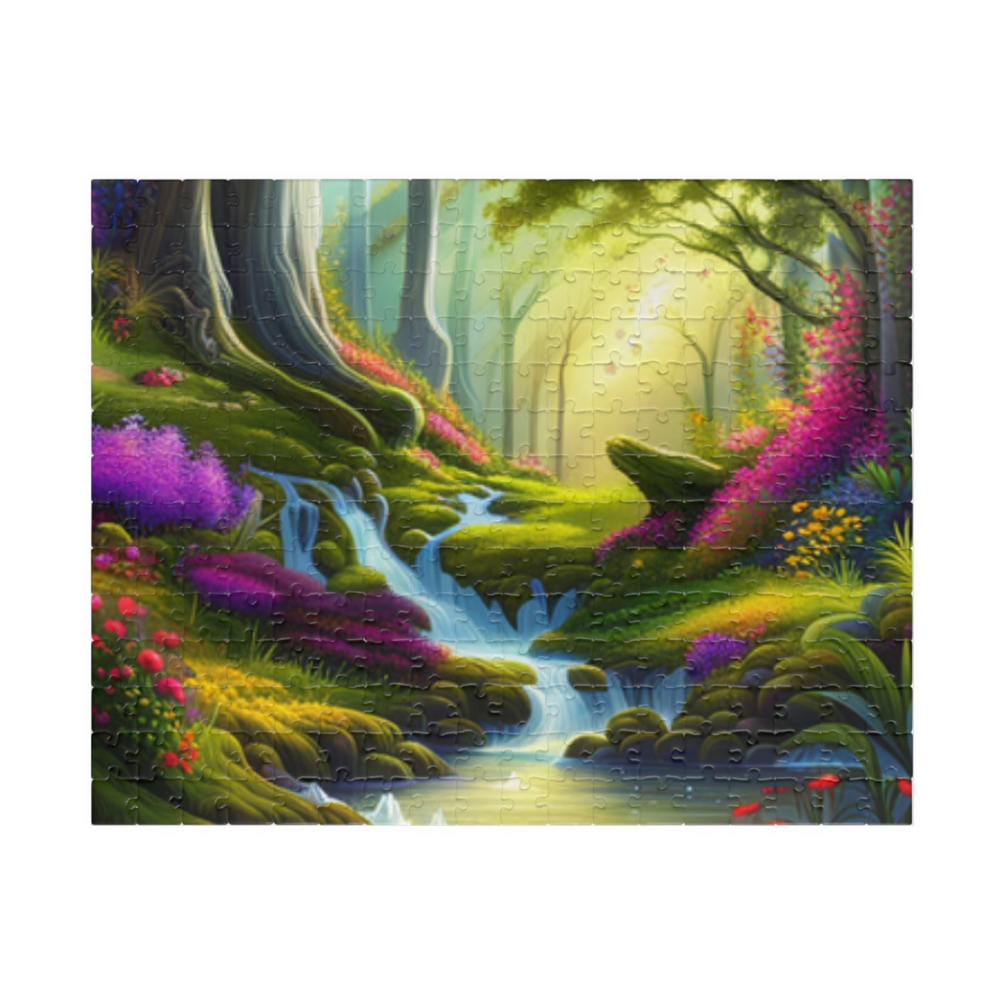 Puzzle (110, 252, 520, 1014-piece) - Stream In A Forest Puzzle, Glossy Finish