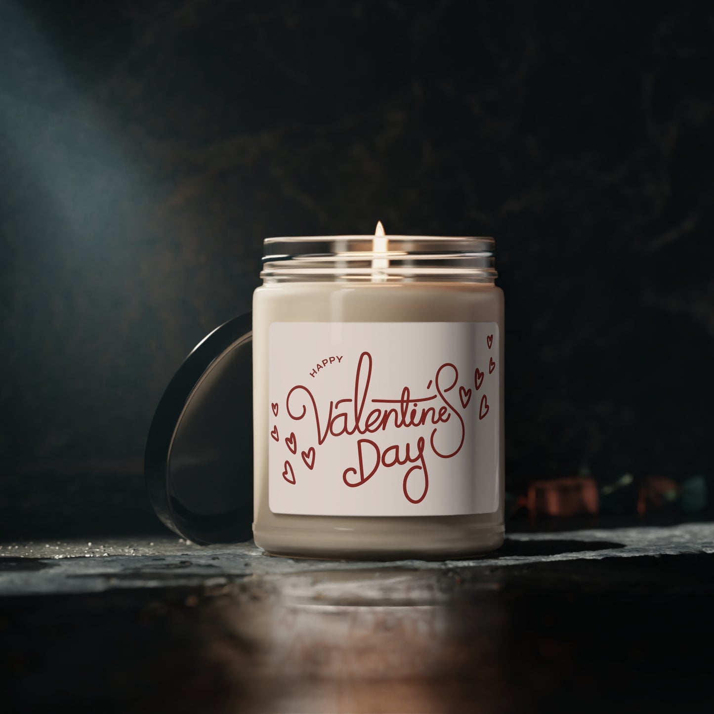 "Happy Valentine's Day" Scented Soy Candle, 9oz, Glossy Label, 5 different aromatic scents