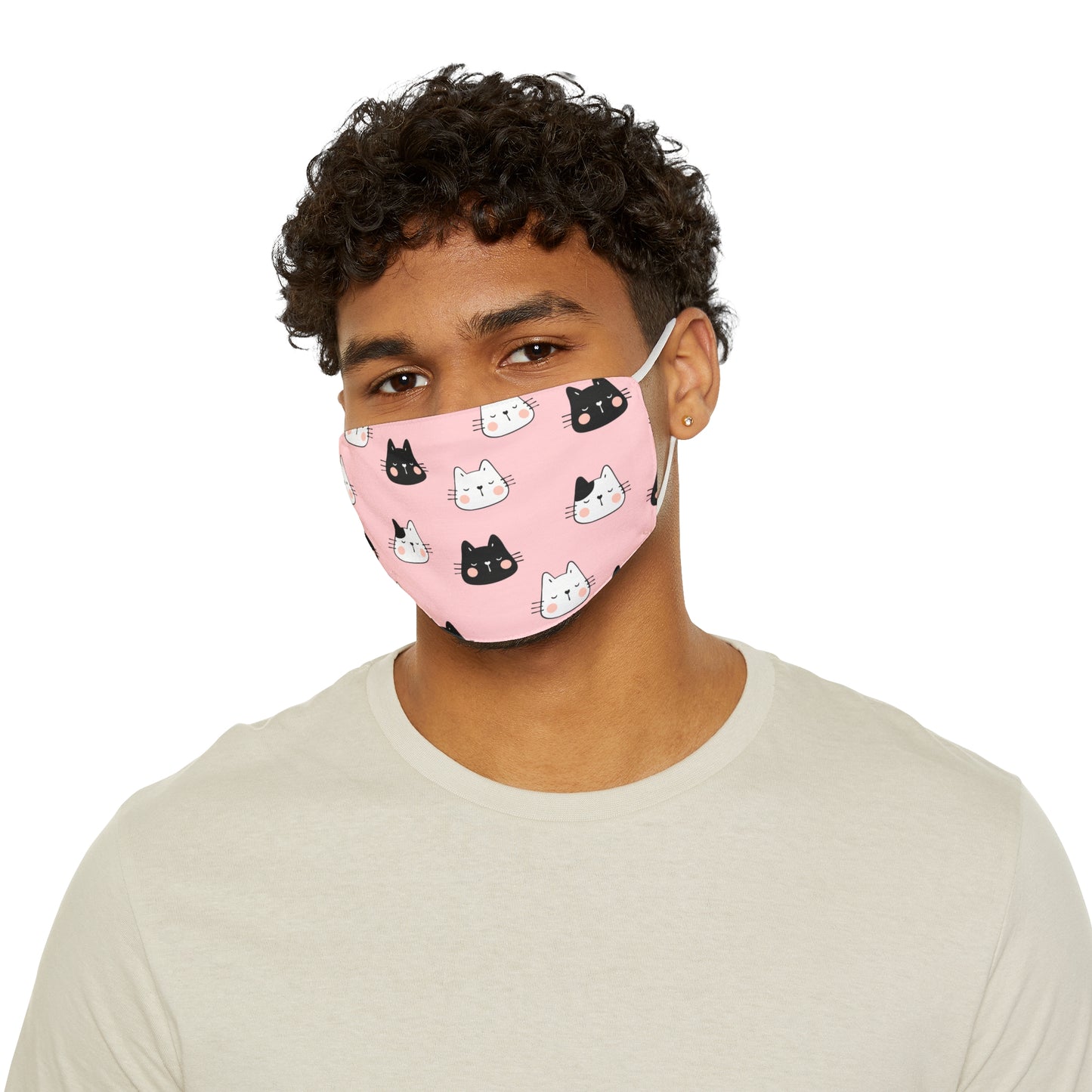 Cat Pattern Snug-Fit Fabric Face Mask