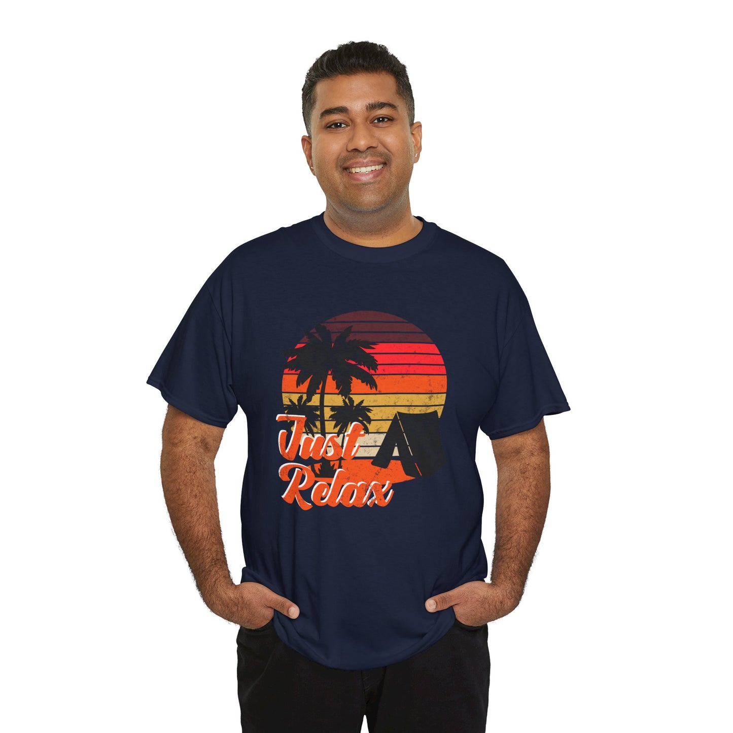 T-shirt - "Just Relax" Heavy Cotton Tee, 100% Cotton, Classic Fit, Runs True to Size, Sizes Small - 3XL