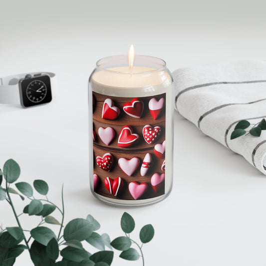 Candy Hearts Scented Candle, Large Size 13.75oz, 3 Scents To Choose From, 100% Cotton Wick