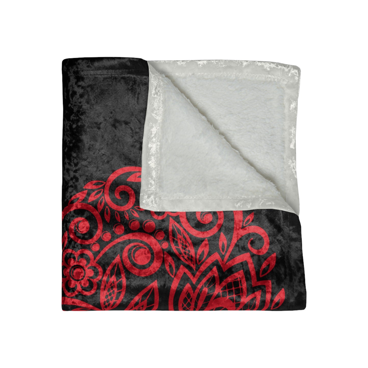 Crushed Velvet Blanket - Elegant Red Heart Velvet Blanket