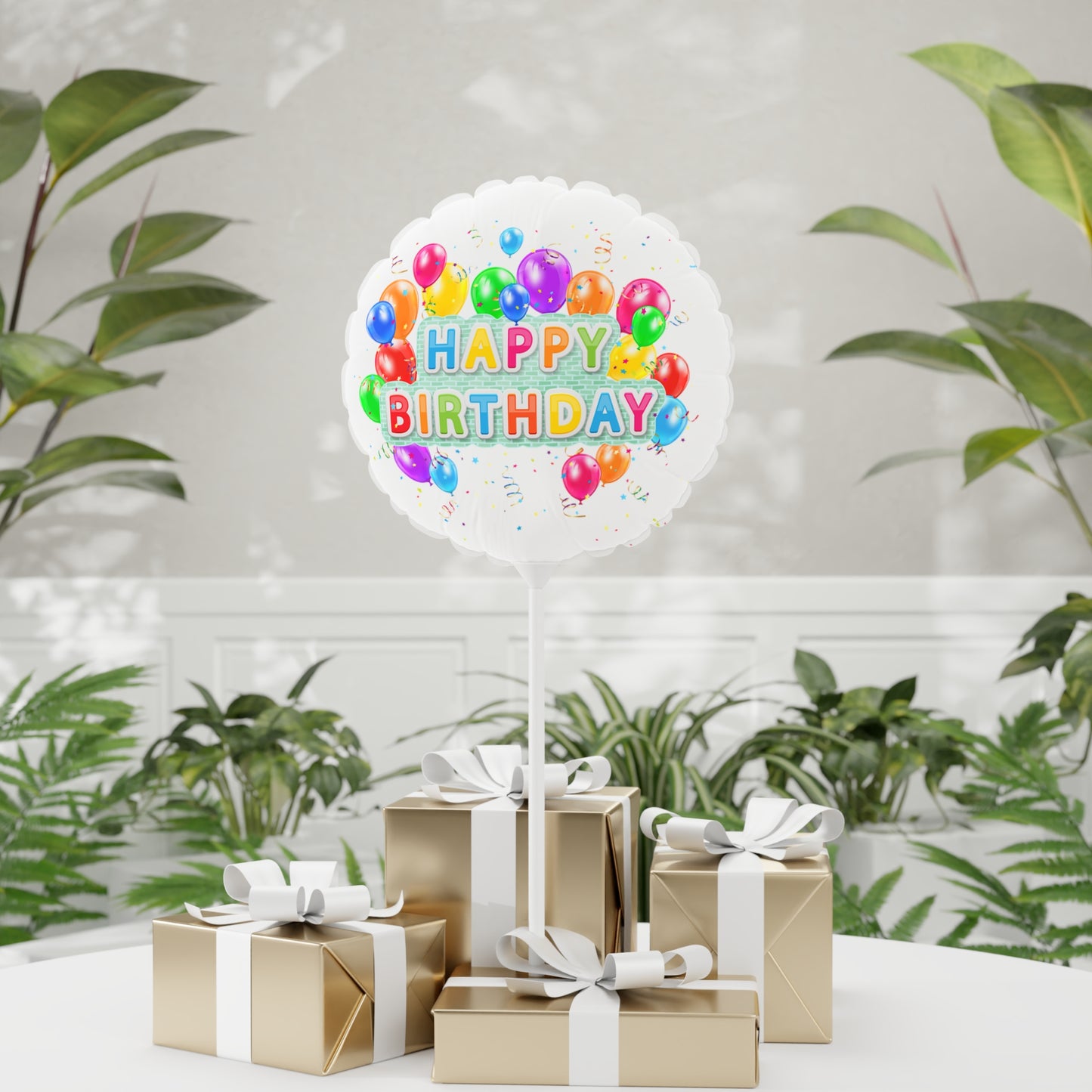 "Happy Birthday" Balloon (Round), 11", Inflate With Air Only, Indoor and Outdoor Decoration
